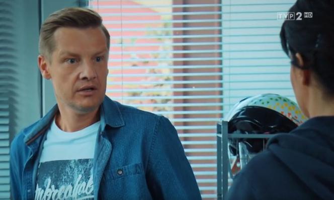 M jak miłość odc. 1624. Paweł (Rafał Mroczek), Majka (Laura Samojłowicz)