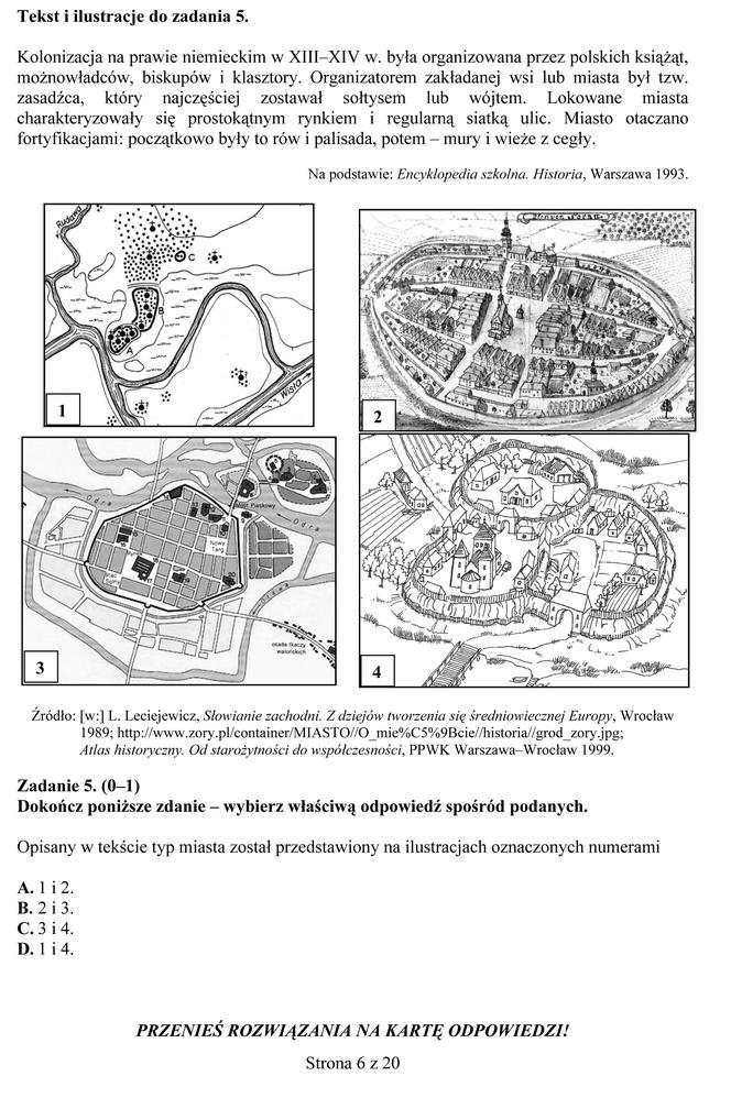 EGZAMIN GIMNAZJALNY 2013 HISTORIA, WOS - ARKUSZE, ODPOWIEDZI