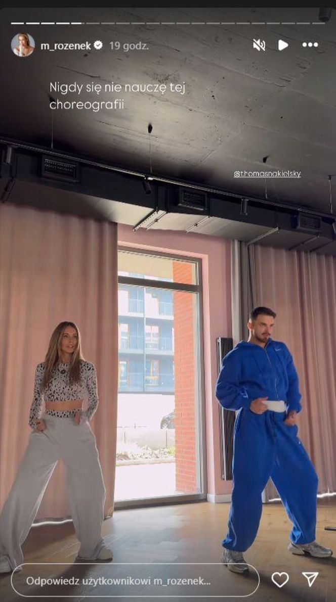 Małgorzata Rozenek-Majdan ćwiczy kocie ruchy na parkiecie. Na razie bardziej lwiątko niż pantera!