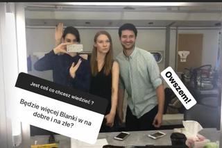 Pola Gonciarz, Katarzyna Dąbrowska i Grzegorz Daukszewicz na planie Na dobre i na złe