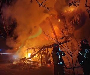 Pożar domu jednorodzinnego w Sławicy