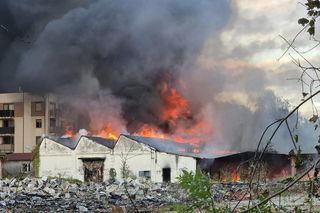 Pożar hali w Sulechowie