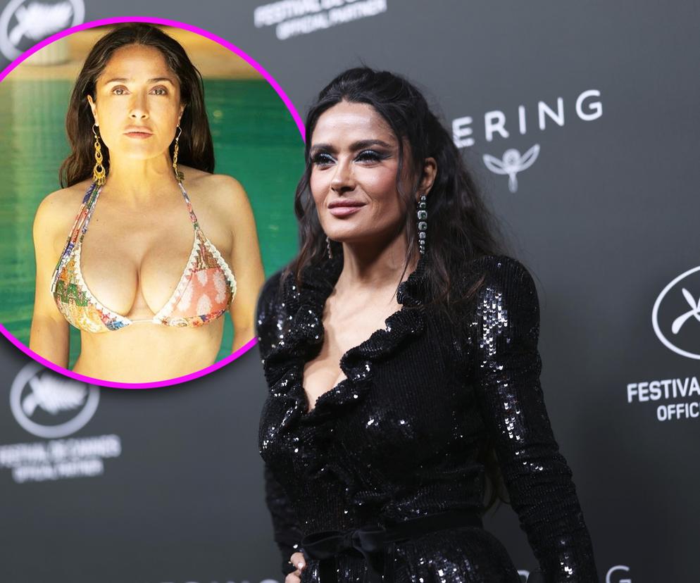 Tak 56-letnia Salma Hayek świętuje dzień bikini. Macha biustem do aparatu, fani wzruszeni