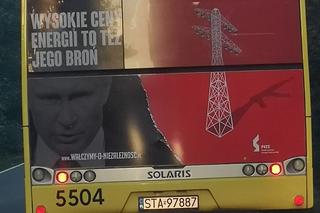 Twarz Putina na autobusach na Śląsku