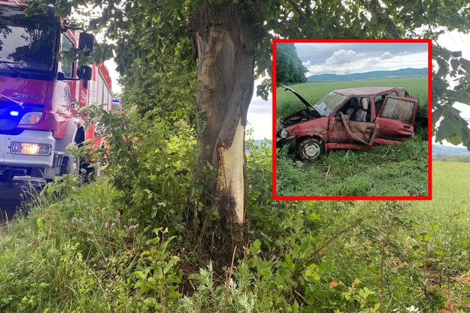  Tico wypadło z drogi i roztrzaskało się na drzewie. 55-latek zginął na miejscu 