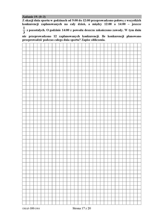 Egzamin ósmoklasisty 2019 - matematyka