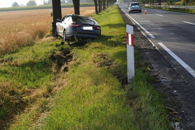 Groźny wypadek w powiecie radziejowskim. 65-letni kierowca uderzył w drzewo! [ZDJĘCIA]