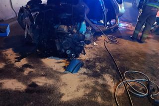 Groźny wypadek w Gdańsku. Dachowanie auta na ul. Sucharskiego