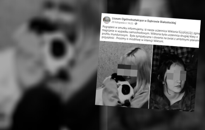 Kopiec. 15-letnia Wiktoria zginęła w wypadku samochodowym. Była uczennicą LO w Dąbrowie Białostockiej