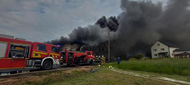 Lubrza. Potężny pożar przykrył niebo gęstym dymem. Ponad doba walki z żywiołem [ZDJĘCIA]