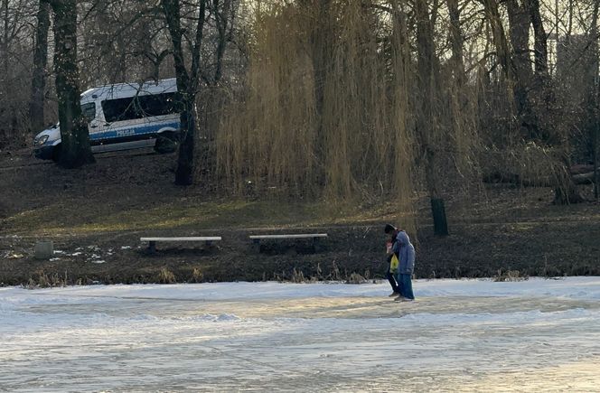 Skrajna nieodpowiedzialność. Spacerują po płytkim lodzie z dziećmi i psami. Dramat na Pradze-Południe w Warszawie