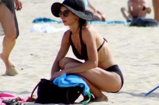 Marta Kaczyńska na plaży w Sopocie