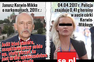 Janusz Korwin-Mikke i córka Korynna. Narkotyki