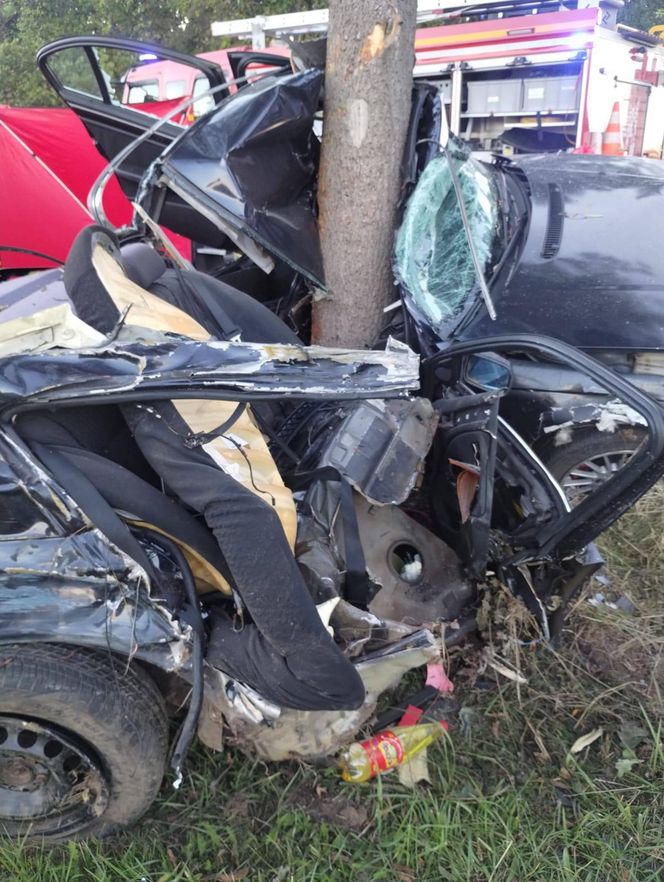 Tragiczny wypadek w Zalesiu. Nie żyje 23-letni kierowca BMW