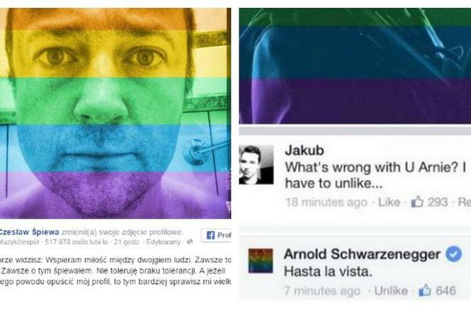 Arnold Schwarzenegger i Czesław Mozil wspierają homoseksualistów