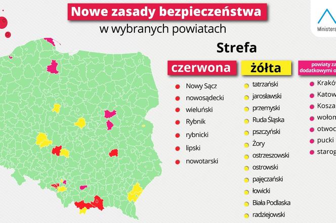 Powiat radziejowski w żółtej strefie