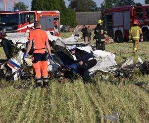 Katastrofa samolotu w Rębielicach Królewskich. Zginął pilot ze swoją matką