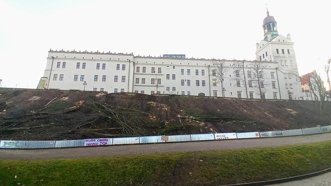 Drzewa zniknęły ze skarpy pod Zamkiem Książąt Pomorskich