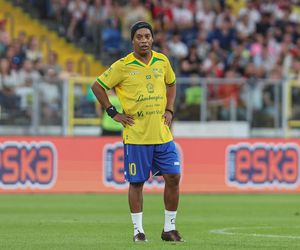 Ronaldinho na Stadionie Śląskim w meczu gwiazd Polska - Brazylia