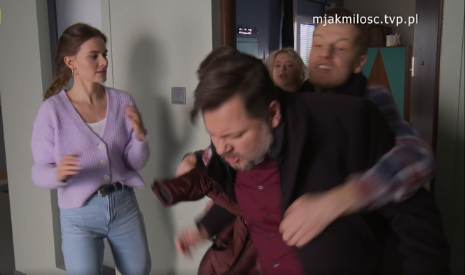 M jak miłość. Paweł (Rafał Mroczek), Igor (Bogusław Kudłek), Franka (Dominika Kachlik)
