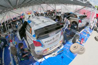 Rajd Polski 2014 wygrał Sebastien Ogier,  Volkswagen Polo R WRC