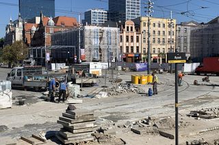 Remont torowisk w Katowicach na Rynku