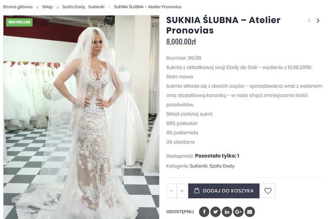 Doda sprzedaje suknię ślubną