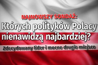 SONDAŻ: Tych polityków Polacy nienawidzą najbardziej. Zdecydowany lider i mocne drugie miejsce 