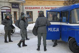Funkcjonariusze ZOMO w centrum Lublina