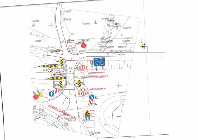 Mapa rozbiórki wiaduktu