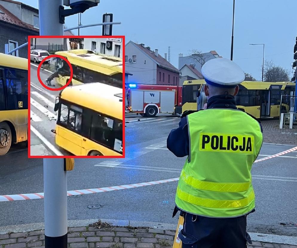Wypadek w Gliwicach. Kierowca wypadł z kabiny autobusu. Jest nagranie