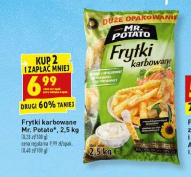 Frytki karbowane 2,8 zł/kg