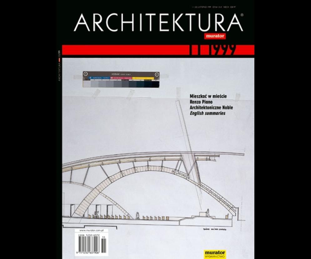Okładka Miesięcznik Architektura 11/1999
