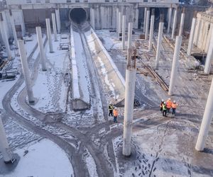 Budowa tunelu w Łodzi - przystanek Polesie