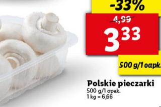 polskie pieczarki 3,33 zł/500 g