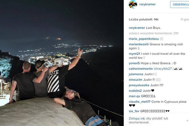 Justin Bieber w Grecji Instagram Zdjęcia