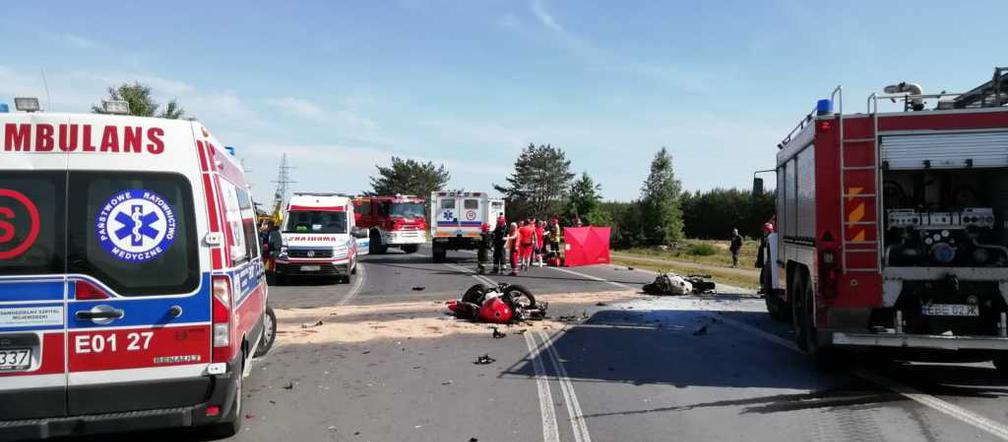 Wypadek motocyklistów pod Bełchatowem