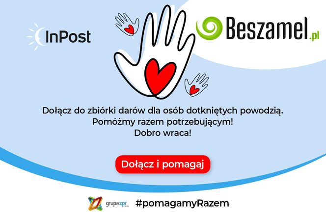 Beszamel zbiera dary dla powodzian w całej Polsce