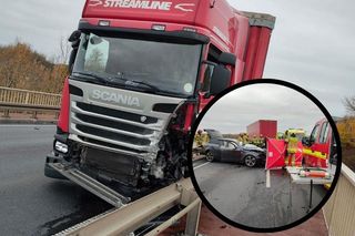 Wyszogród: Tragiczny wypadek na moście. Audi zmiażdżone przez Scanię. Kierowca nie miał szans