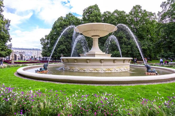 Ogród Saski w Warszawie – fontanna w parku