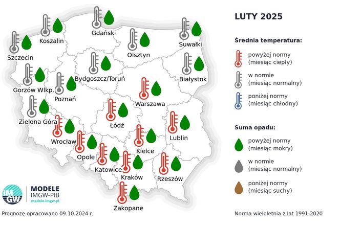 Pogoda długoterminowa IMGW na zimę 2024/2025