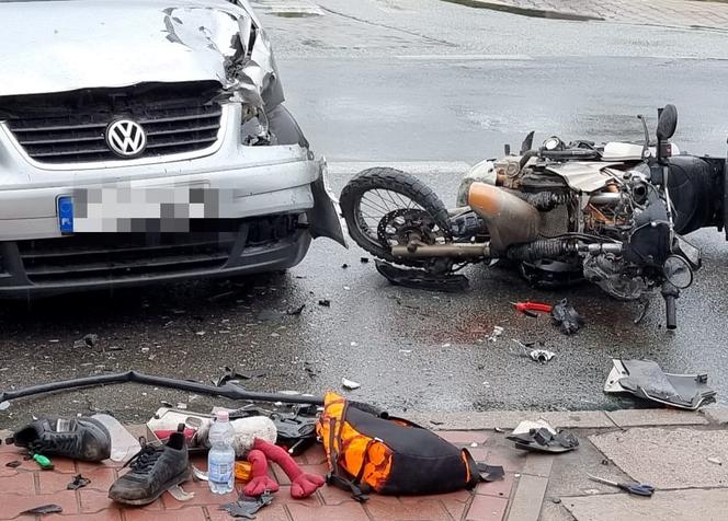 Wypadek motocyklisty