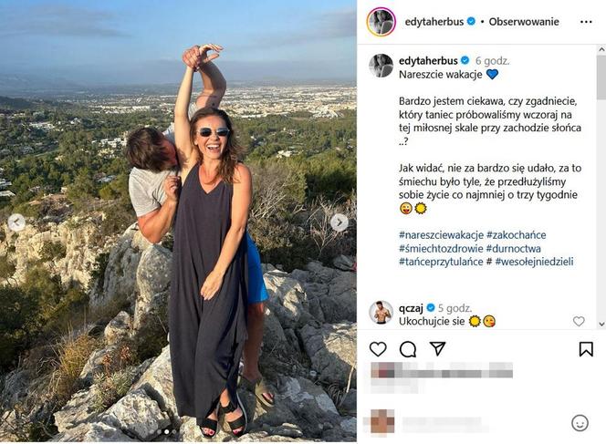 Edyta Herbuś z ukochanym na wakacjach