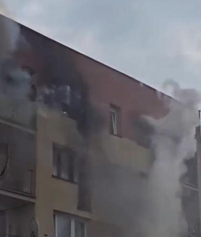 Pożar mieszkania w bloku na osiedlu 700-lecia w Żywcu
