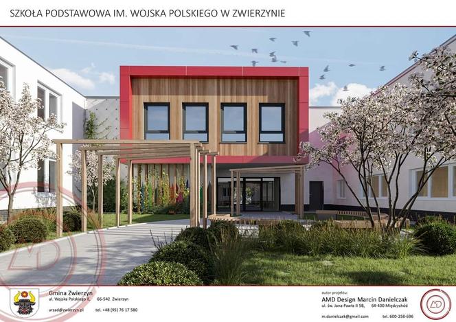 Projekt rozbudowy szkoły w Zwierzynie