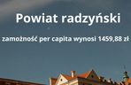 9. Powiat radzyński – zamożność per capita wynosi 1459,88 zł