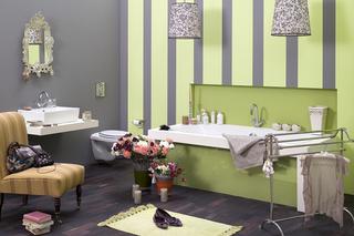 Szaro-zielone ściany w łazience