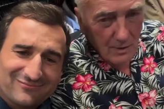 Pierwsza miłość. zdjęcia z planu do nowego sezonu Karol Weksler (Karol Strasburger), Kaśka (Michał Koterski)