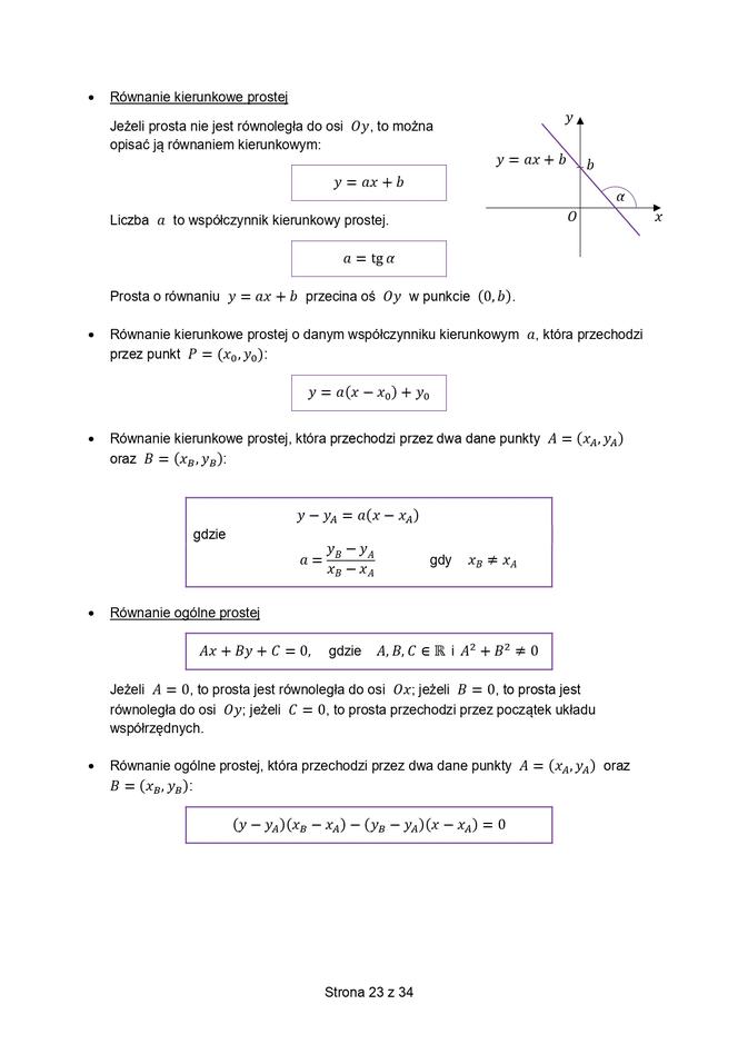 Karta wzorów matematyka matura 2023