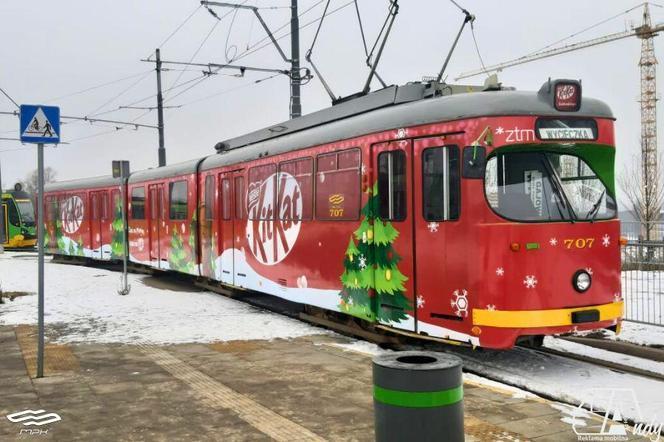 Świąteczny tramwaj KitKat